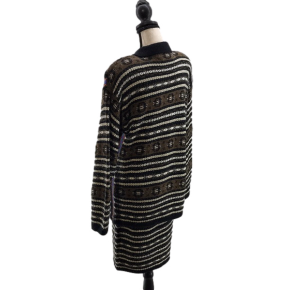KITTY HAWK INDUSTRIES, LTD—VINTAGE—Heavy Southwestern Sweater Top & Skirt Set—M - Picture 5 of 17